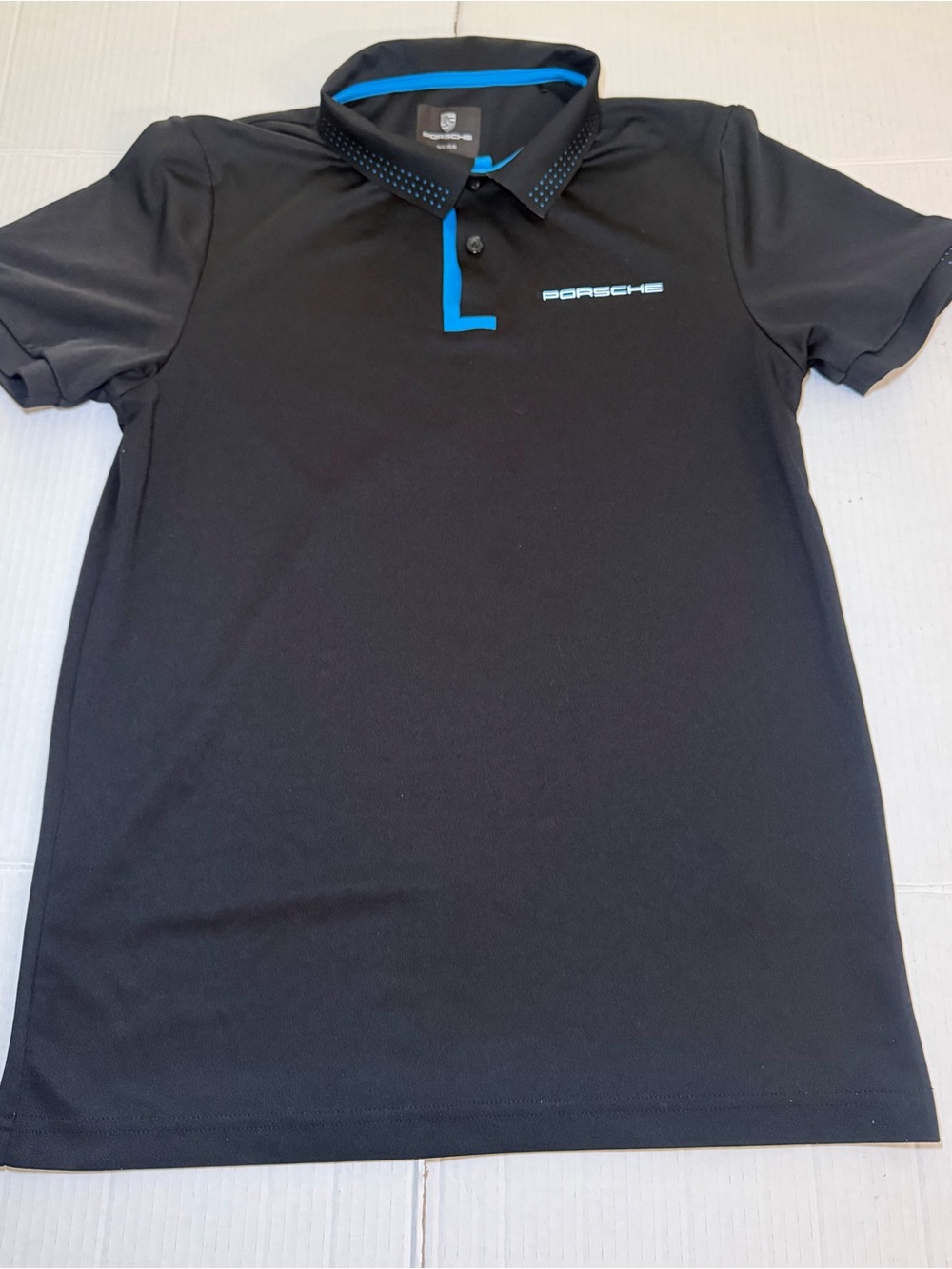 Genuine Porsche Taycan Drivers Selection Mens Black Polo Shirt Sz XS